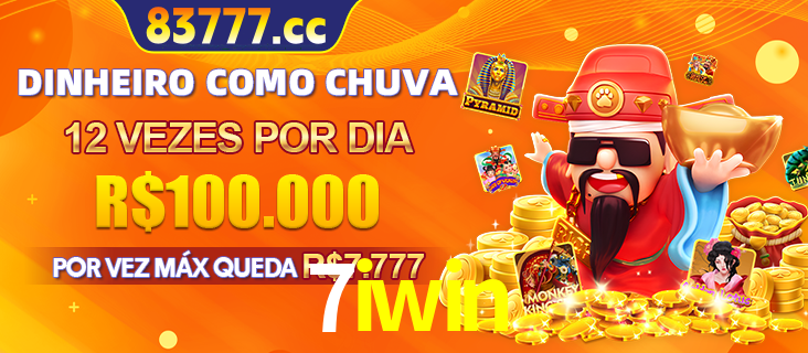 Banner do programa de recompensas Recomende para amigos do 7iwin, detalhando os bônus por convidar amigos, com prêmios que chegam a R$288.888.