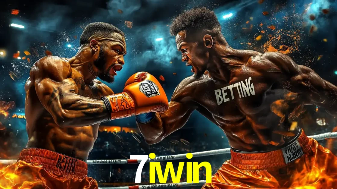 Dois boxeadores em uma luta intensa e explosiva, representando a adrenalina e as oportunidades de apostas em esportes de combate disponíveis na plataforma 7iwin.
